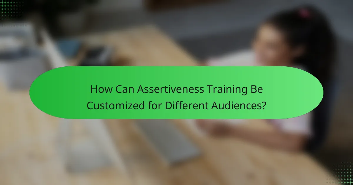 How Can Assertiveness Training Be Customized for Different Audiences?