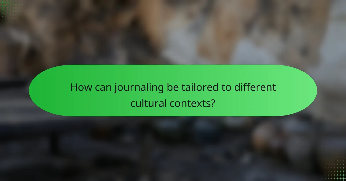 How can journaling be tailored to different cultural contexts?