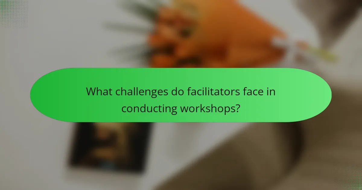 What challenges do facilitators face in conducting workshops?