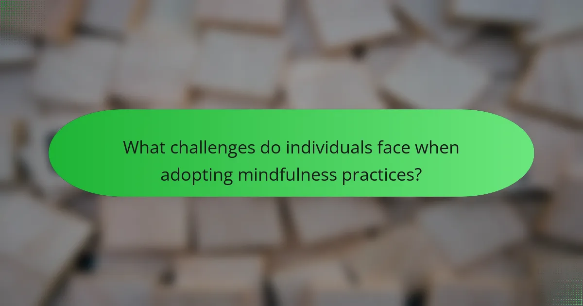 What challenges do individuals face when adopting mindfulness practices?