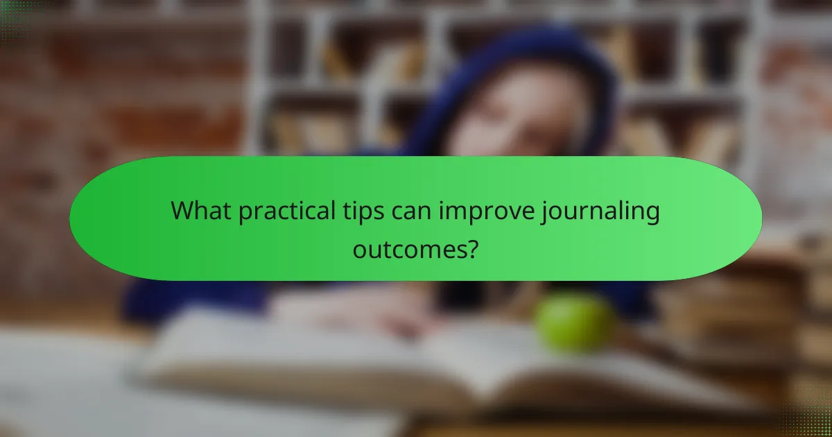 What practical tips can improve journaling outcomes?