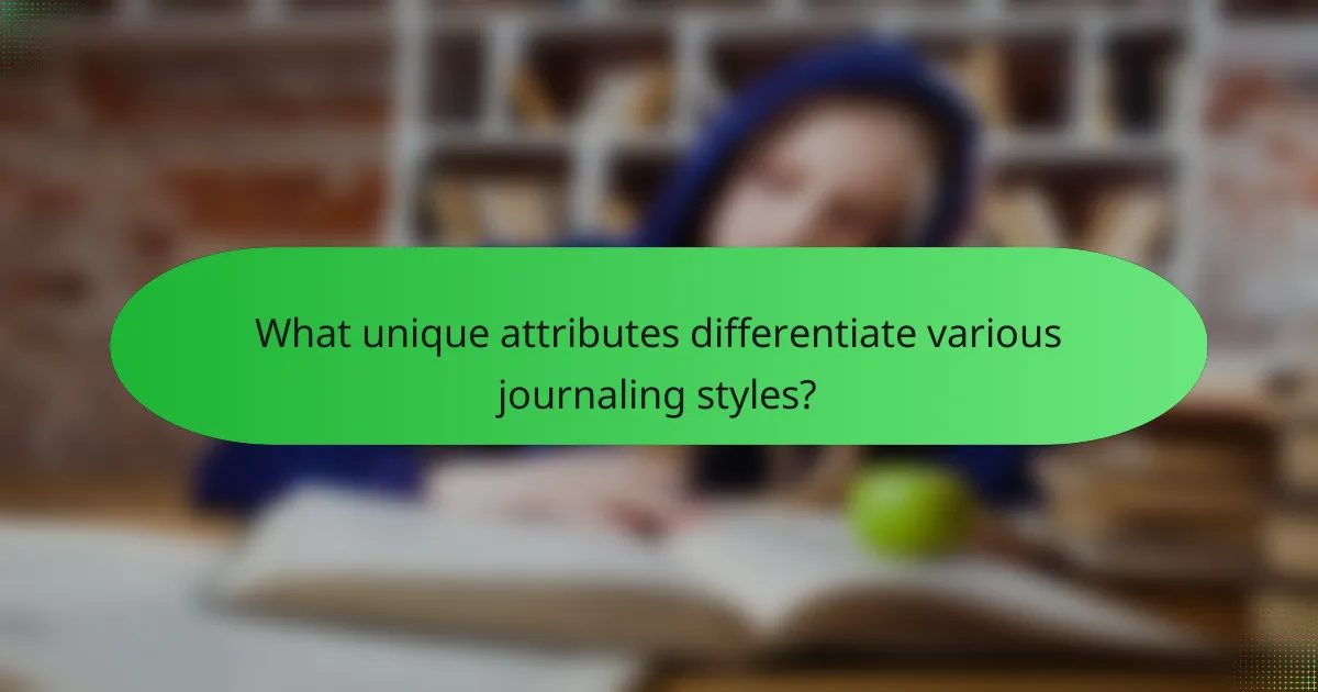 What unique attributes differentiate various journaling styles?