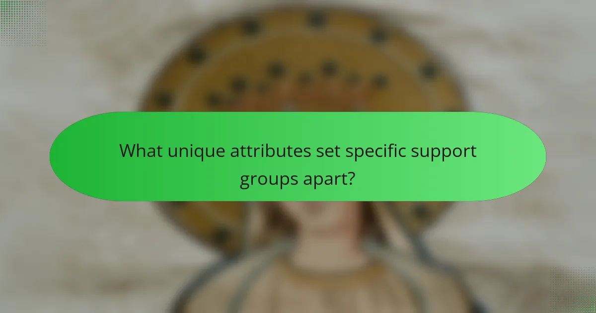 What unique attributes set specific support groups apart?