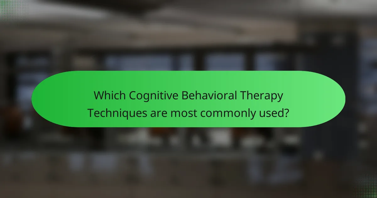 Which Cognitive Behavioral Therapy Techniques are most commonly used?