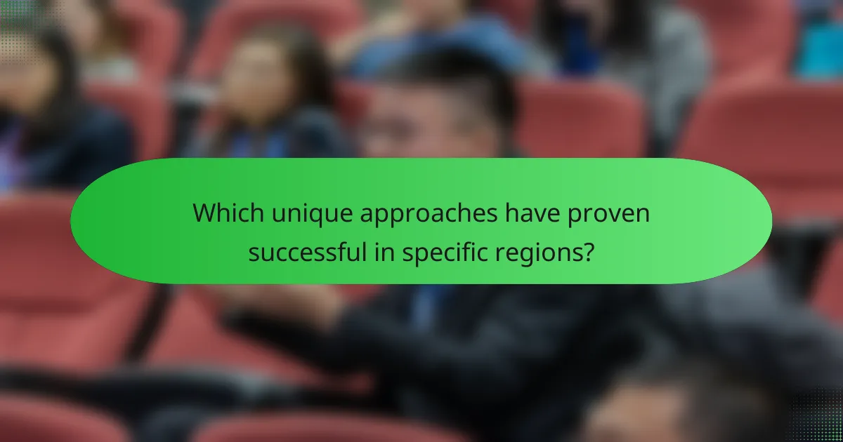 Which unique approaches have proven successful in specific regions?