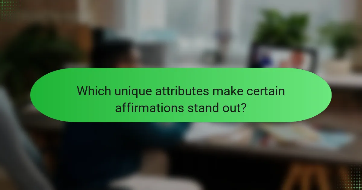 Which unique attributes make certain affirmations stand out?